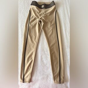 ALO Yoga Beige Track Pants with Black Accents